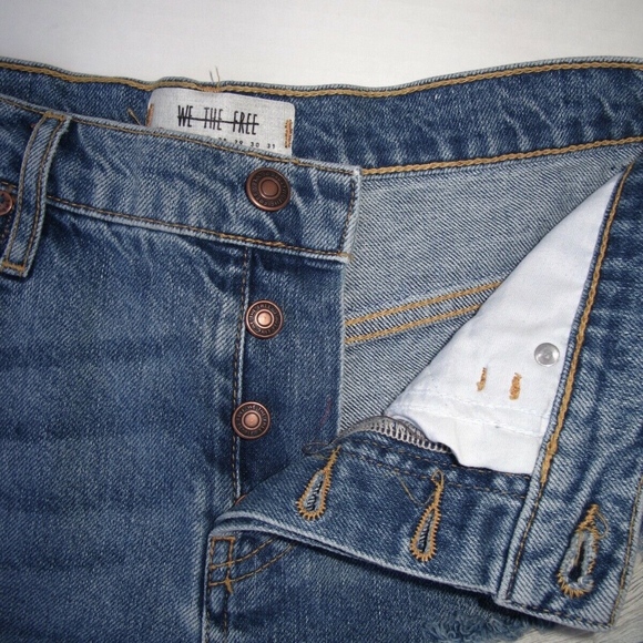 Free People Boho Jean Shorts NWT 24 Tapestry Inset - Picture 5 of 7